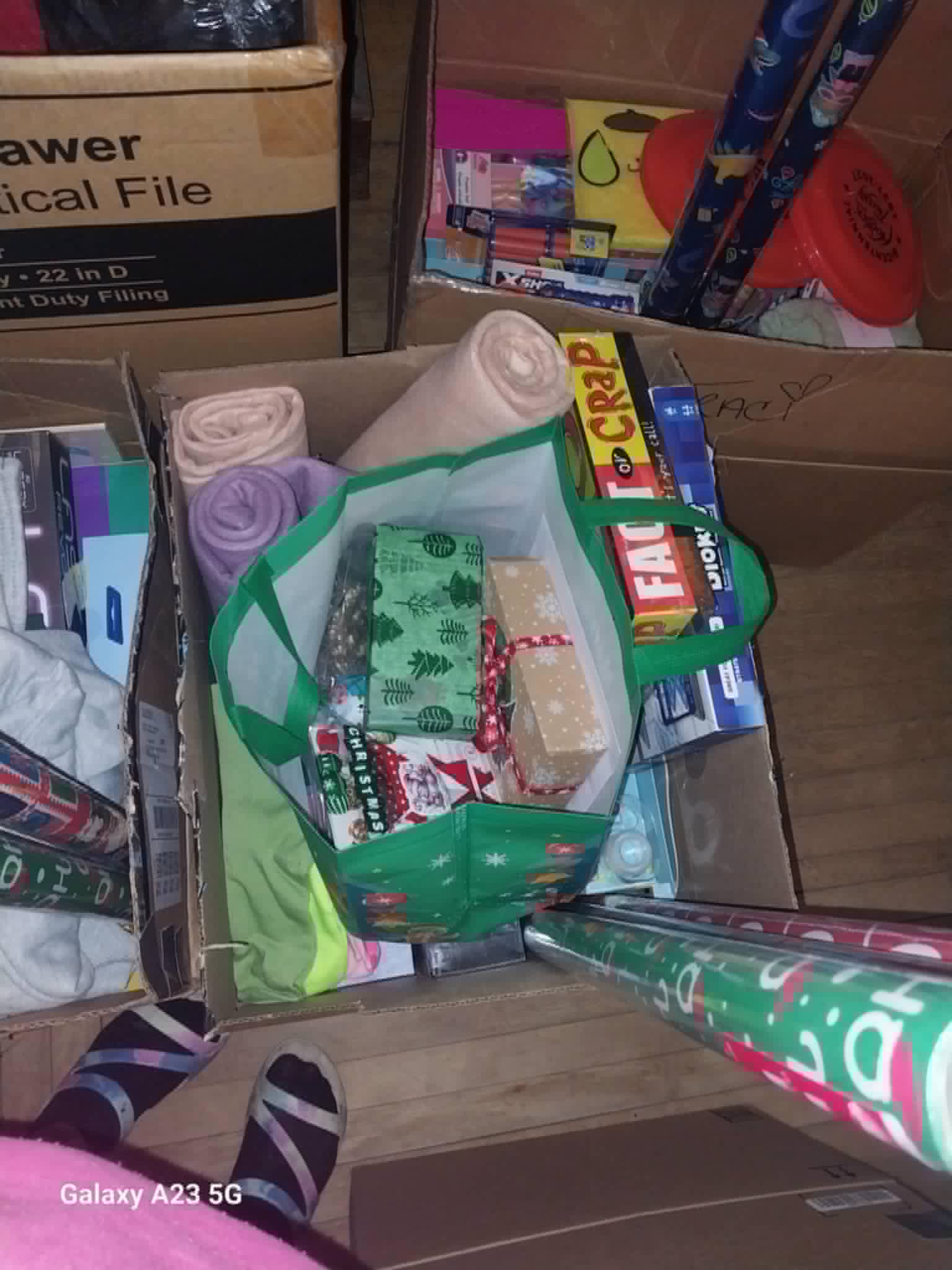 Gifts, games, and blankets gathered for the Community Porch Christmas program in Hoosick Falls NY