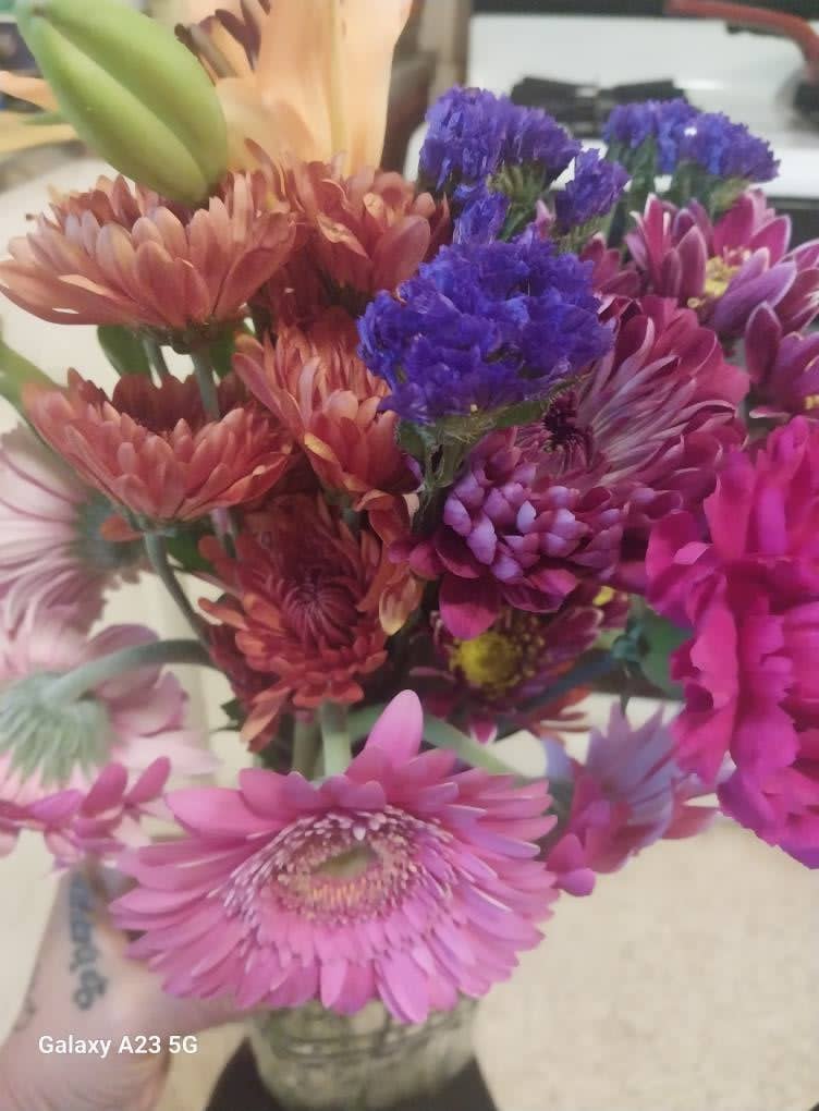 A mixed bouquet of fresh flowers from the garden for the Community Porch in Hoosick Falls NY